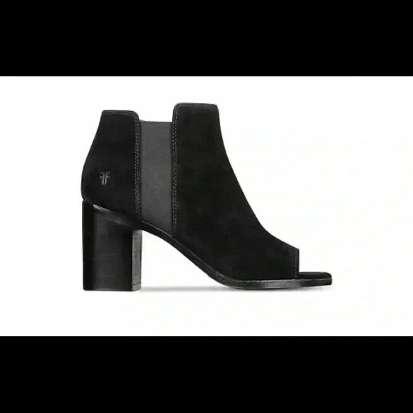 FRYE Women’s Danica Chelsea Open Toe Booties Black - Picture 1 of 9